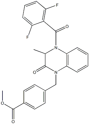 methyl 4-{[4-(2,6-difluorobenzoyl)-3-methyl-2-oxo-3,4-dihydro-1(2H)-quinoxalinyl]methyl}benzenecarboxylate 구조식 이미지