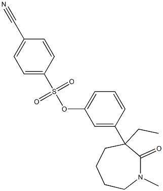 3-(3-ethyl-1-methyl-2-oxoazepan-3-yl)phenyl 4-cyanobenzene-1-sulfonate Structure