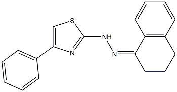 1,2,3,4-tetrahydronaphthalen-1-one 1-(4-phenyl-1,3-thiazol-2-yl)hydrazone 구조식 이미지