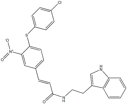 (E)-3-{4-[(4-chlorophenyl)sulfanyl]-3-nitrophenyl}-N-[2-(1H-indol-3-yl)ethyl]-2-propenamide Structure