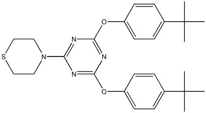 4-{4,6-di[4-(tert-butyl)phenoxy]-1,3,5-triazin-2-yl}thiomorpholine 구조식 이미지