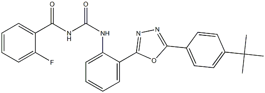 N-(2-{5-[4-(tert-butyl)phenyl]-1,3,4-oxadiazol-2-yl}phenyl)-N'-(2-fluorobenzoyl)urea Structure