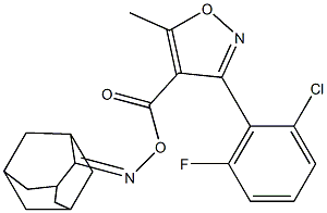 3-(2-chloro-6-fluorophenyl)-5-methyl-4-{[(tricyclo[3.3.1.1~3,7~]dec-2-ylideneamino)oxy]carbonyl}isoxazole Structure