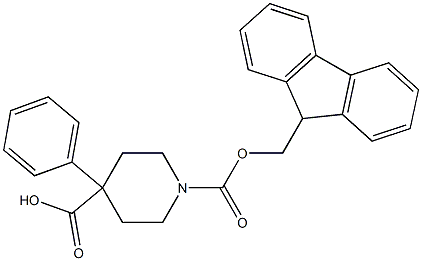 1-[(9H-9-fluorenylmethoxy)carbonyl]-4-phenyl-4-piperidinecarboxylic acid Structure