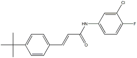 (E)-3-[4-(tert-butyl)phenyl]-N-(3-chloro-4-fluorophenyl)-2-propenamide 구조식 이미지