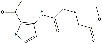 methyl 2-({2-[(2-acetyl-3-thienyl)amino]-2-oxoethyl}thio)acetate Structure