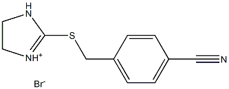 2-[(4-cyanobenzyl)thio]-4,5-dihydro-1H-imidazol-3-ium bromide Structure