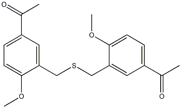 1-(3-{[(5-acetyl-2-methoxybenzyl)thio]methyl}-4-methoxyphenyl)ethan-1-one 구조식 이미지