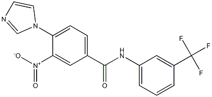 4-(1H-imidazol-1-yl)-3-nitro-N-[3-(trifluoromethyl)phenyl]benzenecarboxamide 구조식 이미지