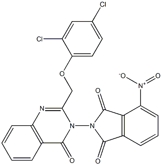 2-{2-[(2,4-dichlorophenoxy)methyl]-4-oxo-3,4-dihydroquinazolin-3-yl}-4-nitroisoindoline-1,3-dione 구조식 이미지