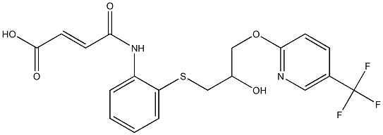 4-{2-[(2-hydroxy-3-{[5-(trifluoromethyl)-2-pyridyl]oxy}propyl)thio]anilino}-4-oxobut-2-enoic acid Structure