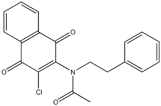 N-(3-chloro-1,4-dioxo-1,4-dihydro-2-naphthalenyl)-N-phenethylacetamide 구조식 이미지