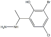 1-(1-(3-bromo-5-chloro-2-hydroxyphenyl)ethyl)hydrazine 구조식 이미지