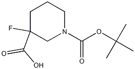 1-(tert-butoxycarbonyl)-3-fluoropiperidine-3-carboxylic acid 구조식 이미지