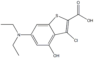 3-chloro-6-(diethylamino)-4-hydroxybenzo[b]thiophene-2-carboxylic acid 구조식 이미지