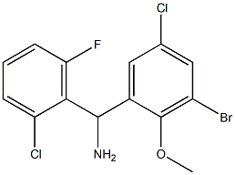 (3-bromo-5-chloro-2-methoxyphenyl)(2-chloro-6-fluorophenyl)methanamine 구조식 이미지