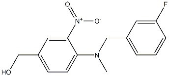 (4-{[(3-fluorophenyl)methyl](methyl)amino}-3-nitrophenyl)methanol 구조식 이미지