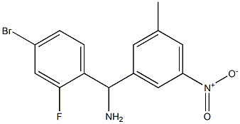 (4-bromo-2-fluorophenyl)(3-methyl-5-nitrophenyl)methanamine Structure