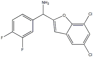 (5,7-dichloro-1-benzofuran-2-yl)(3,4-difluorophenyl)methanamine 구조식 이미지