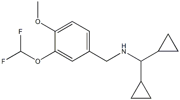 (dicyclopropylmethyl)({[3-(difluoromethoxy)-4-methoxyphenyl]methyl})amine Structure