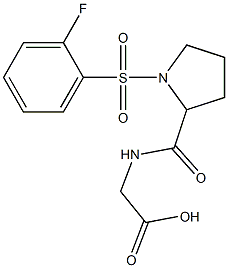 [({1-[(2-fluorophenyl)sulfonyl]pyrrolidin-2-yl}carbonyl)amino]acetic acid 구조식 이미지