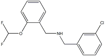 [(3-chlorophenyl)methyl]({[2-(difluoromethoxy)phenyl]methyl})amine Structure