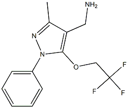 [3-methyl-1-phenyl-5-(2,2,2-trifluoroethoxy)-1H-pyrazol-4-yl]methanamine 구조식 이미지