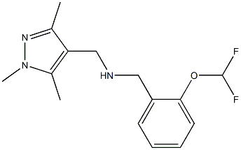 {[2-(difluoromethoxy)phenyl]methyl}[(1,3,5-trimethyl-1H-pyrazol-4-yl)methyl]amine 구조식 이미지