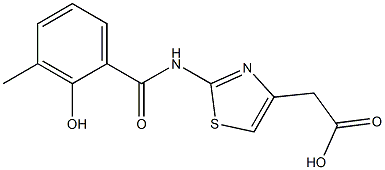 {2-[(2-hydroxy-3-methylbenzoyl)amino]-1,3-thiazol-4-yl}acetic acid Structure