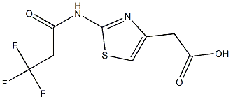 {2-[(3,3,3-trifluoropropanoyl)amino]-1,3-thiazol-4-yl}acetic acid 구조식 이미지