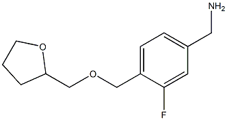 {3-fluoro-4-[(oxolan-2-ylmethoxy)methyl]phenyl}methanamine Structure