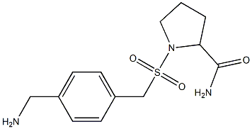 1-({[4-(aminomethyl)phenyl]methane}sulfonyl)pyrrolidine-2-carboxamide 구조식 이미지