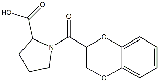 1-(2,3-dihydro-1,4-benzodioxin-2-ylcarbonyl)pyrrolidine-2-carboxylic acid Structure