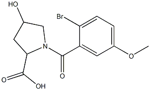 1-(2-bromo-5-methoxybenzoyl)-4-hydroxypyrrolidine-2-carboxylic acid Structure