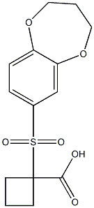 1-(3,4-dihydro-2H-1,5-benzodioxepin-7-ylsulfonyl)cyclobutanecarboxylic acid Structure