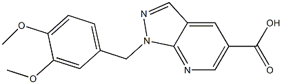 1-(3,4-dimethoxybenzyl)-1H-pyrazolo[3,4-b]pyridine-5-carboxylic acid Structure