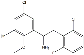 1-(3-bromo-5-chloro-2-methoxyphenyl)-2-(2-chloro-6-fluorophenyl)ethan-1-amine Structure