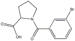 1-(3-bromobenzoyl)pyrrolidine-2-carboxylic acid Structure