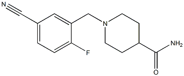 1-(5-cyano-2-fluorobenzyl)piperidine-4-carboxamide 구조식 이미지