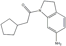 1-(6-amino-2,3-dihydro-1H-indol-1-yl)-2-cyclopentylethan-1-one 구조식 이미지