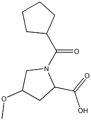 1-(cyclopentylcarbonyl)-4-methoxypyrrolidine-2-carboxylic acid 구조식 이미지