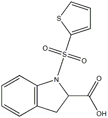 1-(thiophene-2-sulfonyl)-2,3-dihydro-1H-indole-2-carboxylic acid 구조식 이미지