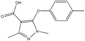 1,3-dimethyl-5-(4-methylphenoxy)-1H-pyrazole-4-carboxylic acid 구조식 이미지