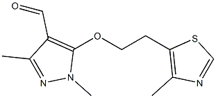 1,3-dimethyl-5-[2-(4-methyl-1,3-thiazol-5-yl)ethoxy]-1H-pyrazole-4-carbaldehyde 구조식 이미지