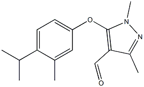 1,3-dimethyl-5-[3-methyl-4-(propan-2-yl)phenoxy]-1H-pyrazole-4-carbaldehyde 구조식 이미지