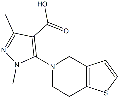 1,3-dimethyl-5-{4H,5H,6H,7H-thieno[3,2-c]pyridin-5-yl}-1H-pyrazole-4-carboxylic acid Structure