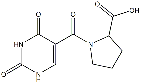 1-[(2,4-dioxo-1,2,3,4-tetrahydropyrimidin-5-yl)carbonyl]pyrrolidine-2-carboxylic acid Structure