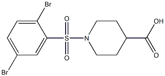 1-[(2,5-dibromobenzene)sulfonyl]piperidine-4-carboxylic acid Structure