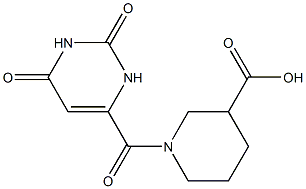 1-[(2,6-dioxo-1,2,3,6-tetrahydropyrimidin-4-yl)carbonyl]piperidine-3-carboxylic acid Structure