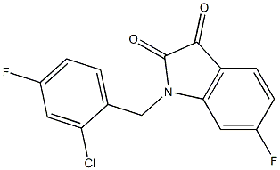 1-[(2-chloro-4-fluorophenyl)methyl]-6-fluoro-2,3-dihydro-1H-indole-2,3-dione Structure